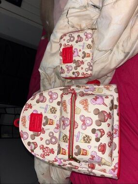 Loungefly Cream and Pink Dessert Print Mini Backpack with Coin Pouch